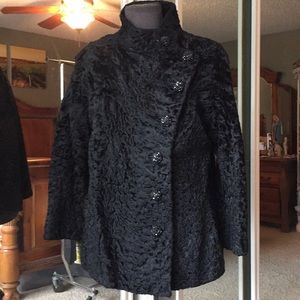 Vintage black coat wool mix.